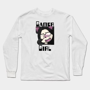 Gamer Girl, Wolf Girl, Facepalm. Twitch streamer emote Long Sleeve T-Shirt